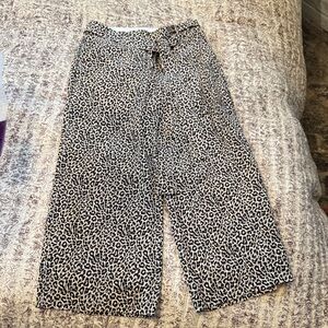 J Crew silky cheetah print culottes size 00